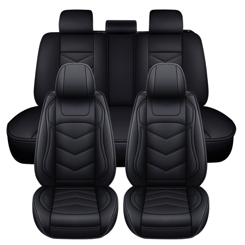 [10% off Your First Order]-Universal Leather Car Seat Covers 5 Seat Airbag Compatible, Nappa Leather Water Resistant Automotive Accessories