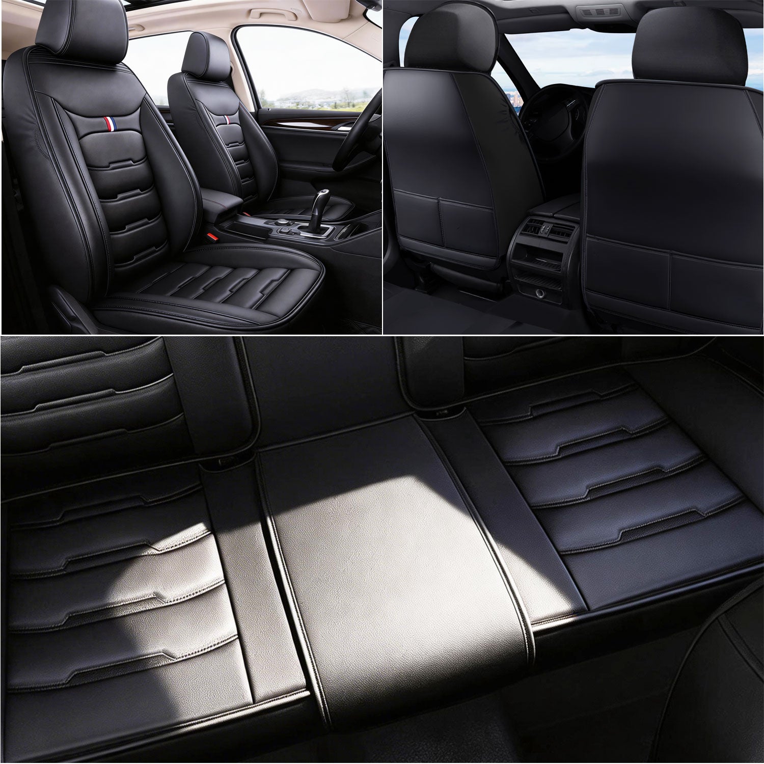 [10% off Your First Order]-Universal Leather Car Seat Covers 5 Seat Airbag Compatible, Nappa Leather Water Resistant Automotive Accessories for Suvs Seden Pick-up Truck