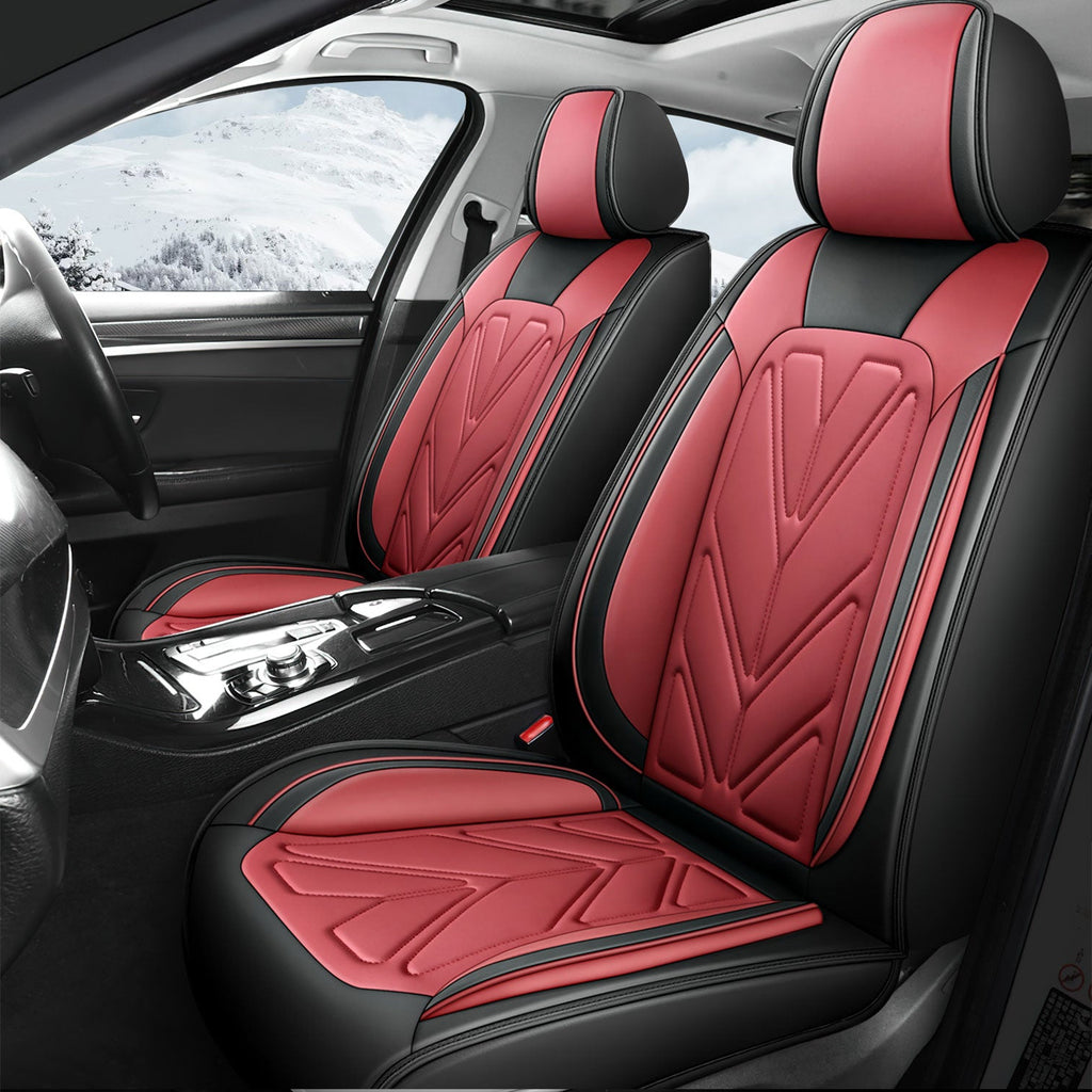 Universal Leather Car Seat Covers Full Set 5 Seats, Airbag Compatible, Breathable Automotive Accessories for Sedans Cars