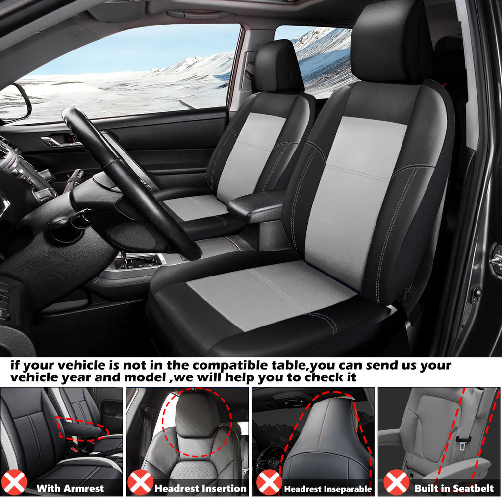 Universal Car Seat Covers Full Set PU Leather & Mesh Material Airbag Compatible, for Sedans SUVs Vans