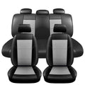 Universal Car Seat Covers Full Set PU Leather & Mesh Material Airbag Compatible, for Sedans SUVs Vans