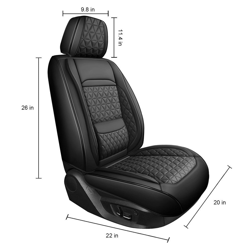 Universal Leather Car Seat Covers Set Airbag Compatible, Premium Faux Leather Water Resistant Automotive Accessories