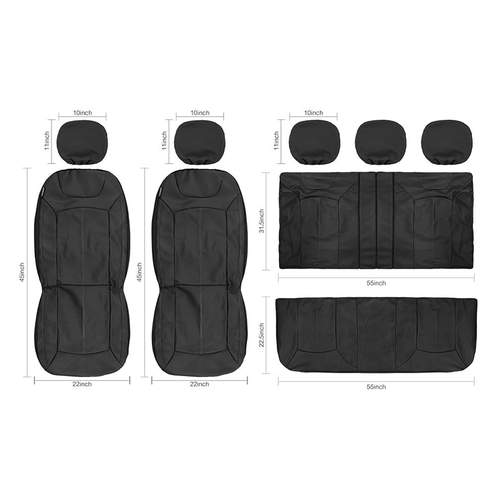 Universal Car Seat Covers Full Set PVC Leather Accessories for Auto Sedans Vans Trucks