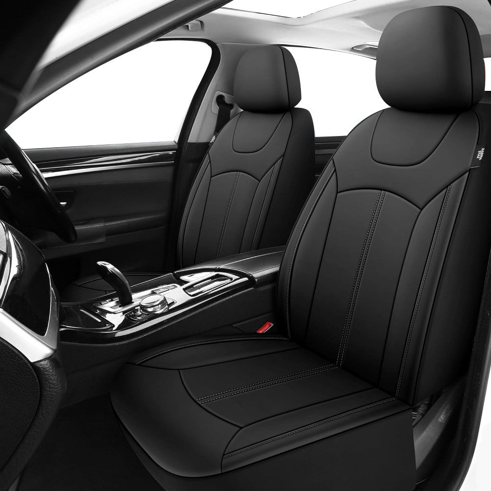 Universal Car Seat Covers Full Set PVC Leather Accessories for Auto Sedans Vans Trucks