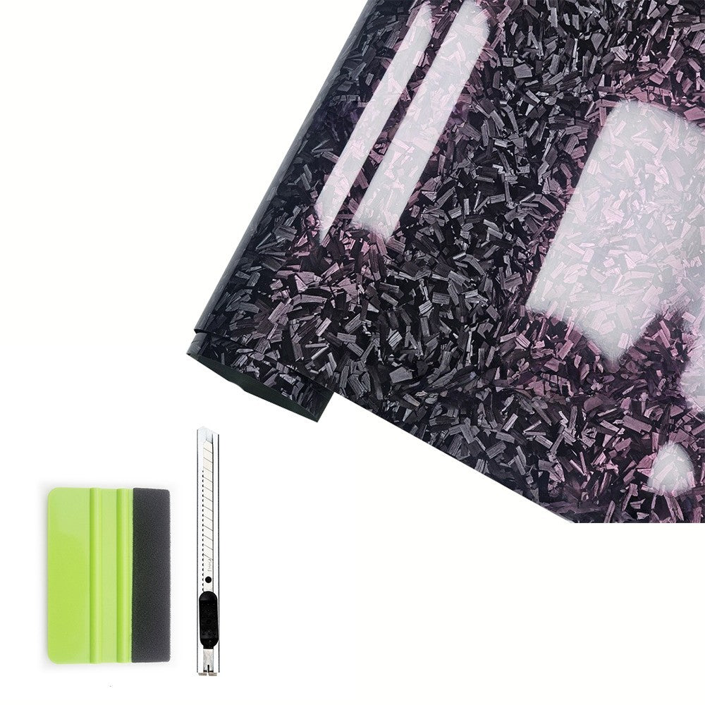 1x5FT 2 Color Forged Gloss Vinyl Wrap with Tool Set Air Release DIY Sticker