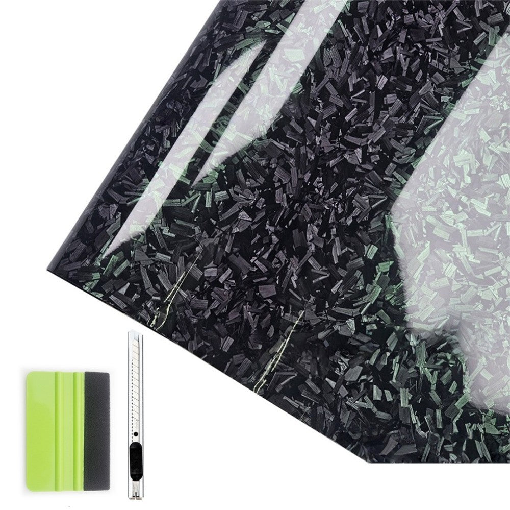 1x5FT 2 Color Forged Gloss Vinyl Wrap with Tool Set Air Release DIY Sticker