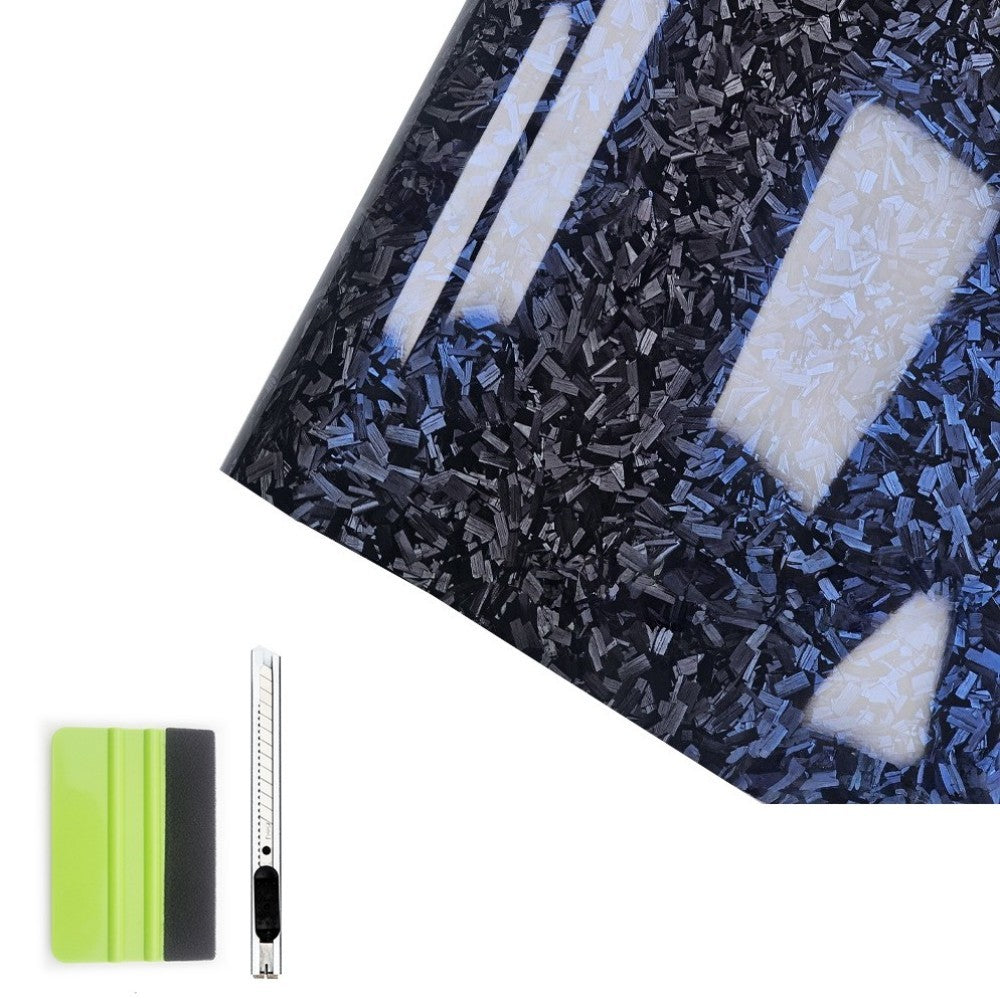 1x5FT 2 Color Forged Gloss Vinyl Wrap with Tool Set Air Release DIY Sticker