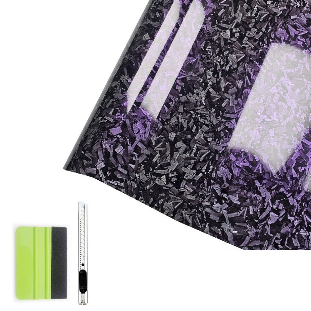 1x5FT 2 Color Forged Gloss Vinyl Wrap with Tool Set Air Release DIY Sticker