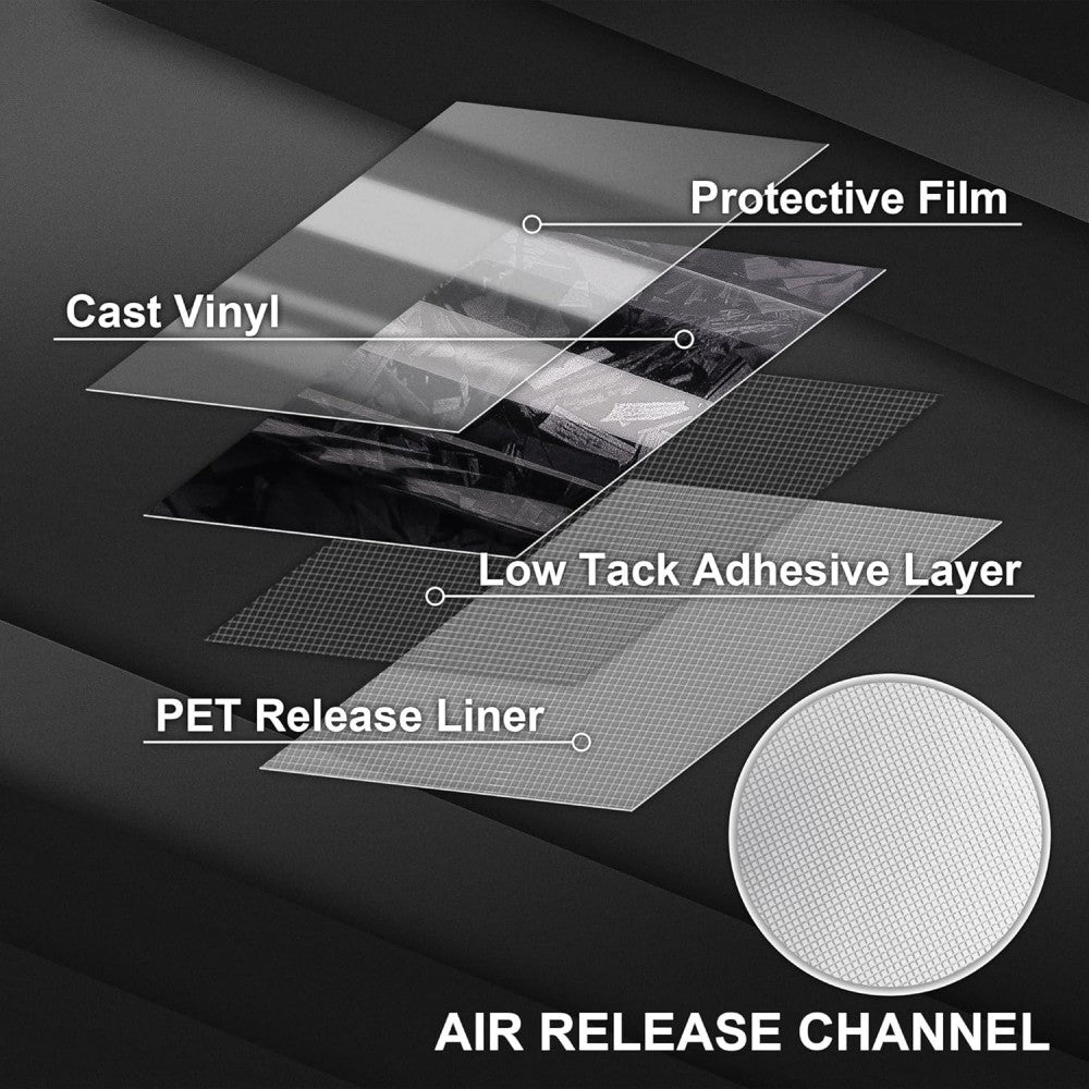 1x5FT 2 Color Forged Gloss Vinyl Wrap with Tool Set Air Release DIY Sticker