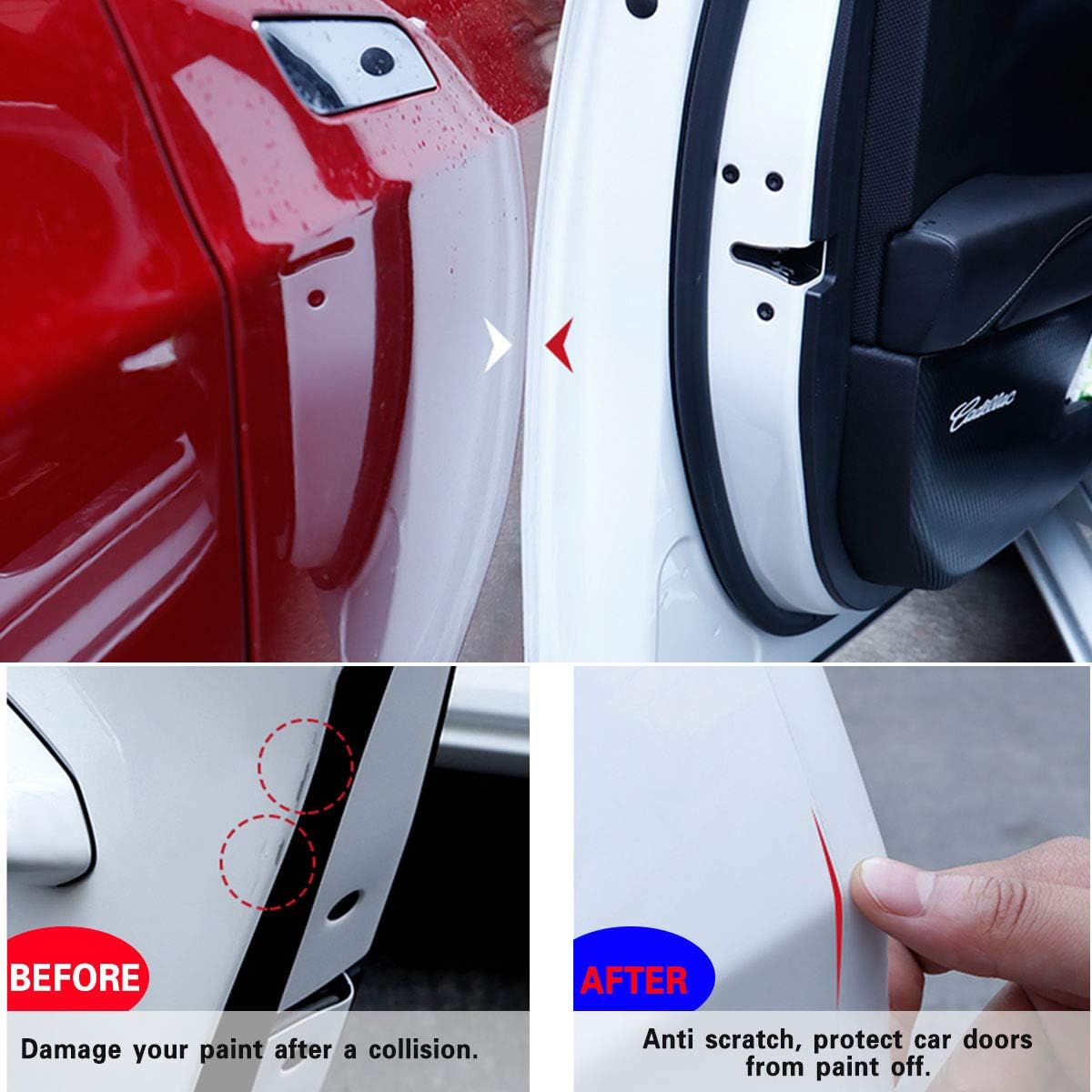 Car Door Edge Protector Film with Scrapers, 33ft x 4in Anti-Scratch Transparent Self-Adhesive Protective Film, Durable and Invisible, Used for Cars Car Protection Accessories