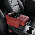 Car Center Console Cover, Armrest Pad with 2 Storage Pockets, Cup Holder, Tissue Box Slot, Phone Holder, Universal fit