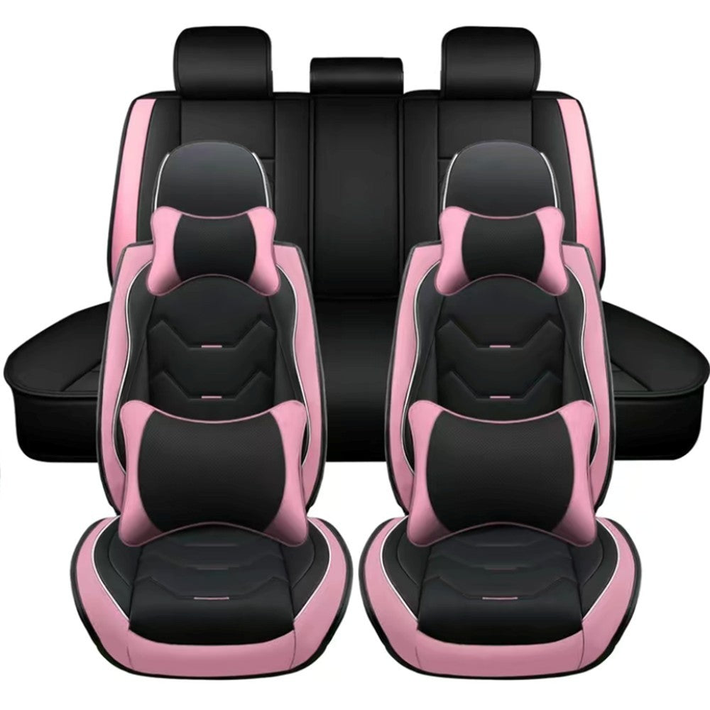 Leather Car Seat Covers 5 Seat Airbag Compatible, Nappa Leather Water Resistant Universal for Suvs Seden Pick-up Truck