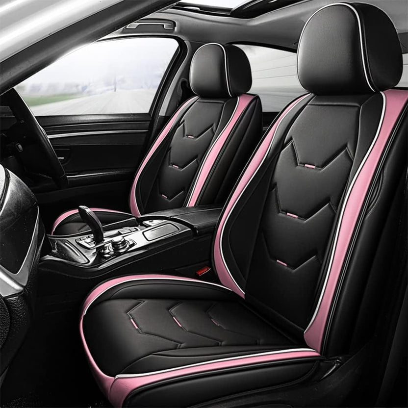 Leather Car Seat Covers 5 Seat Airbag Compatible, Nappa Leather Water Resistant Universal for Suvs Seden Pick-up Truck