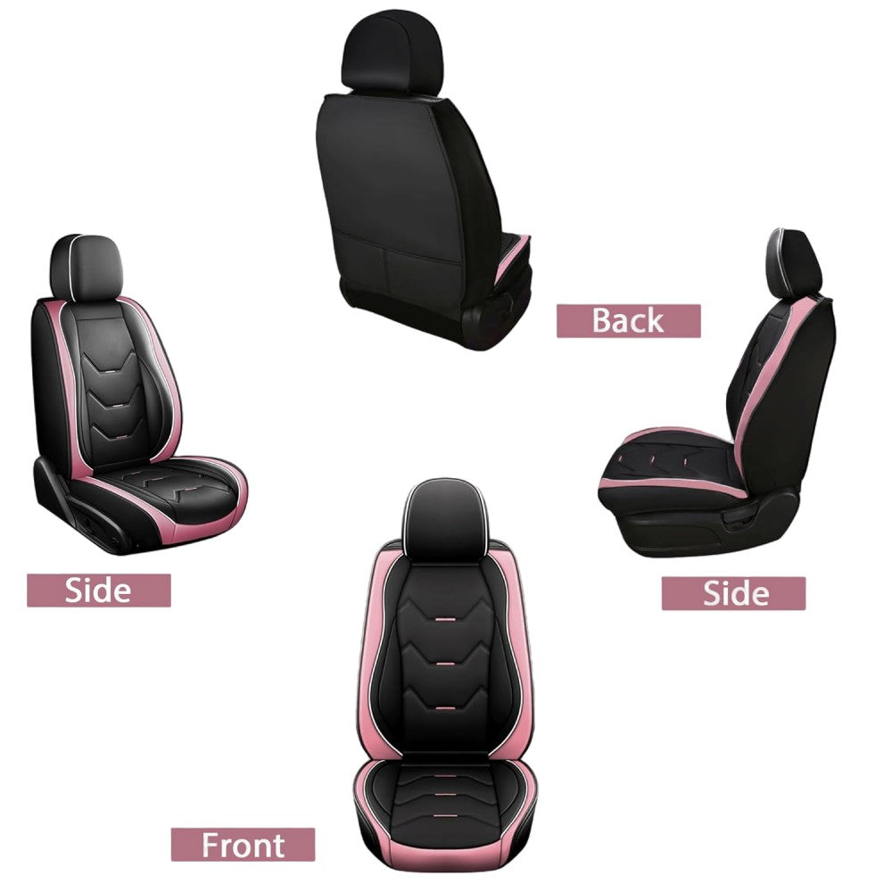 Leather Car Seat Covers 5 Seat Airbag Compatible, Nappa Leather Water Resistant Universal for Suvs Seden Pick-up Truck
