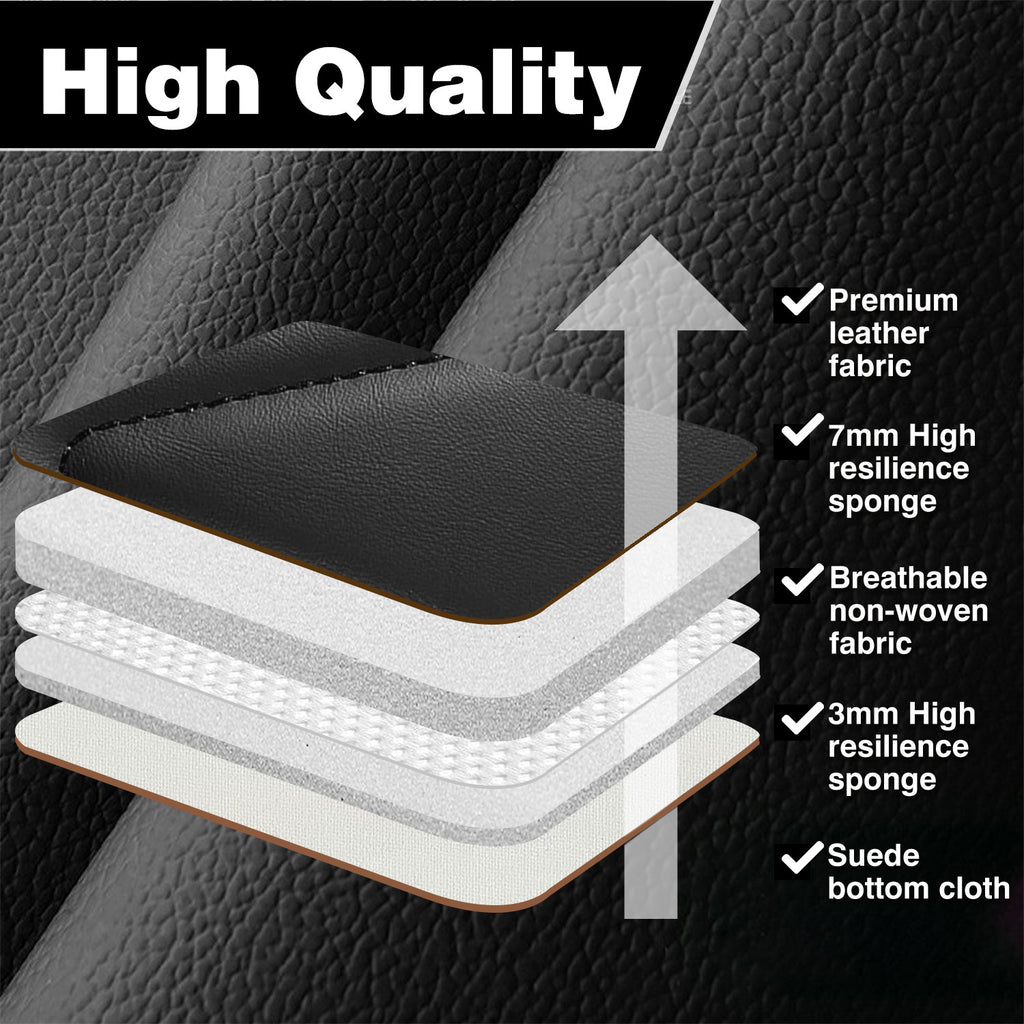 Universal Leather Car Seat Covers Full Set 5 Seats, Airbag Compatible, Breathable Automotive Accessories for Sedans Cars