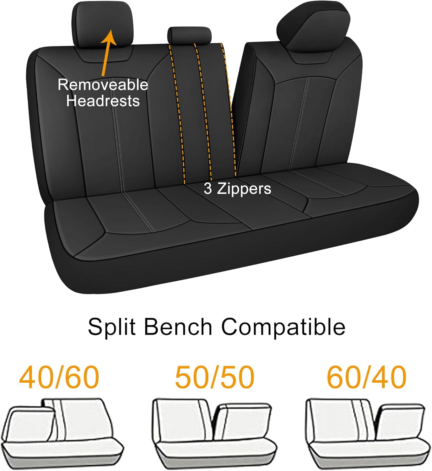 Universal Car Seat Covers Full Set PVC Leather Accessories for Auto Sedans Vans Trucks