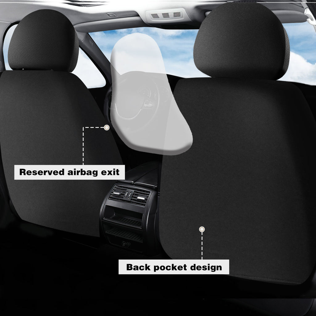 Universal Car Seat Covers Full Set PU Leather & Mesh Material Airbag Compatible, for Sedans SUVs Vans
