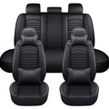 Universal Leather Car Seat Covers Set Airbag Compatible, Premium Faux Leather Water Resistant Automotive Accessories