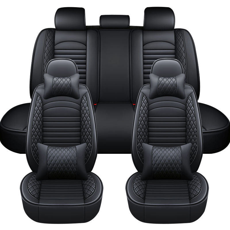 Universal Leather Car Seat Covers Set Airbag Compatible, Premium Faux Leather Water Resistant Automotive Accessories