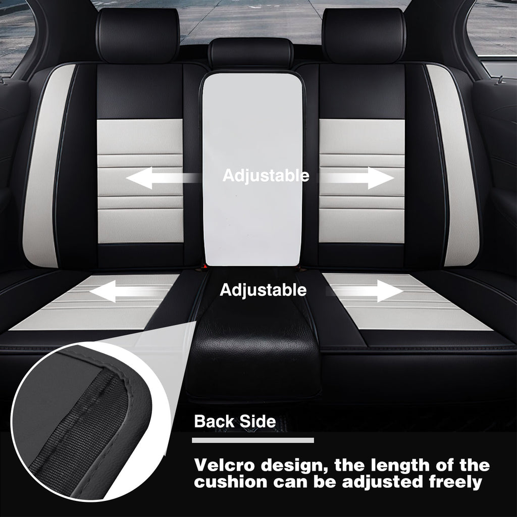 Universal Leather Car Seat Covers Set Airbag Compatible, Nappa Leather Water Resistant Automotive Accessories