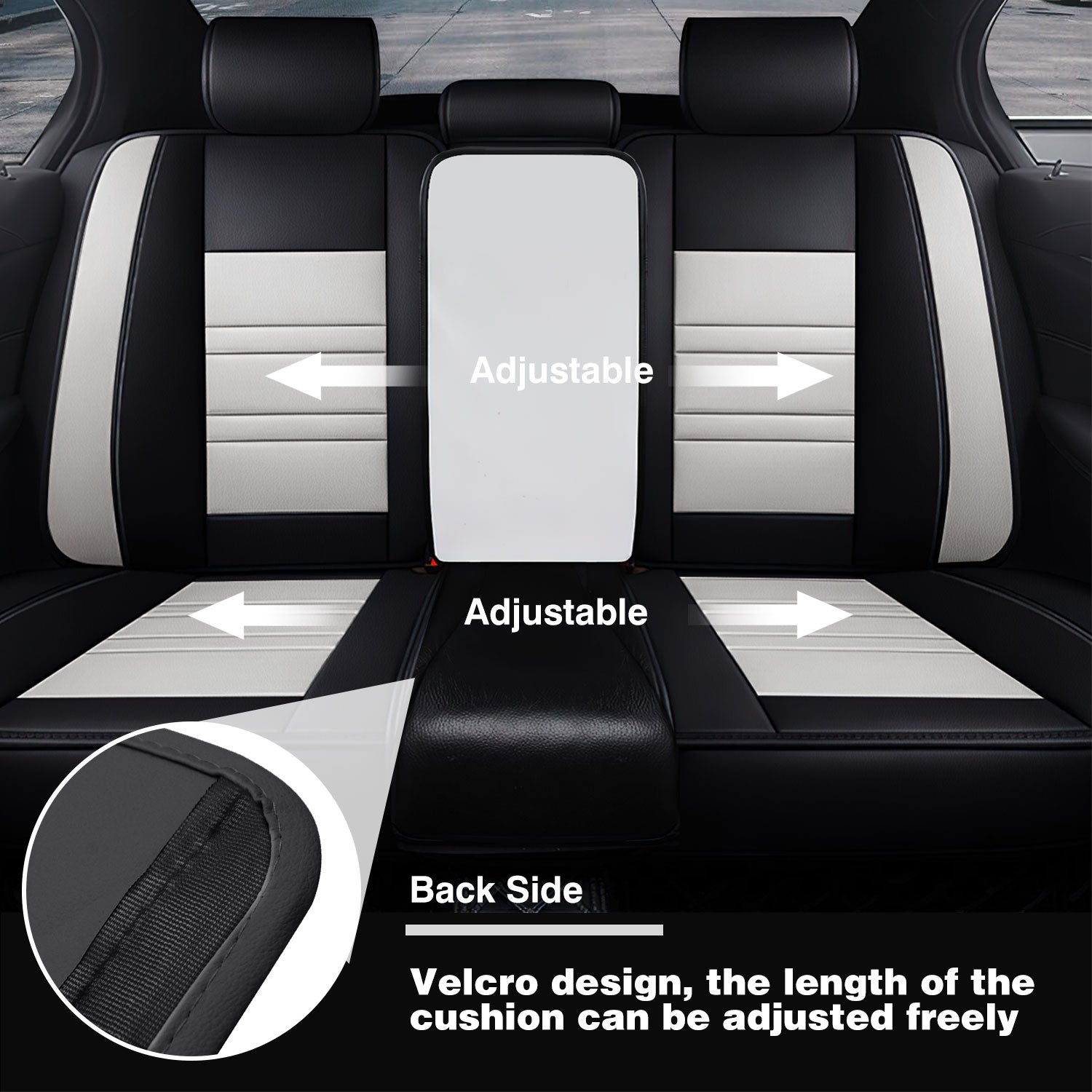Universal Leather Car Seat Covers Set Airbag Compatible, Nappa Leather Water Resistant Automotive Accessories