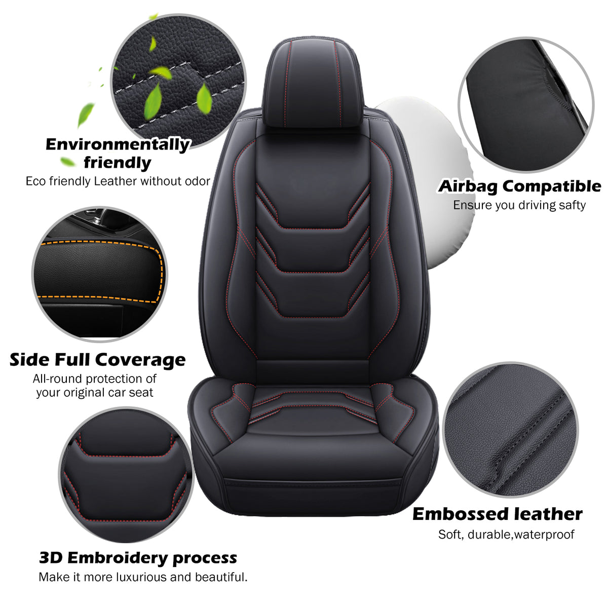 Foneso universal leather car seat covers, view 7