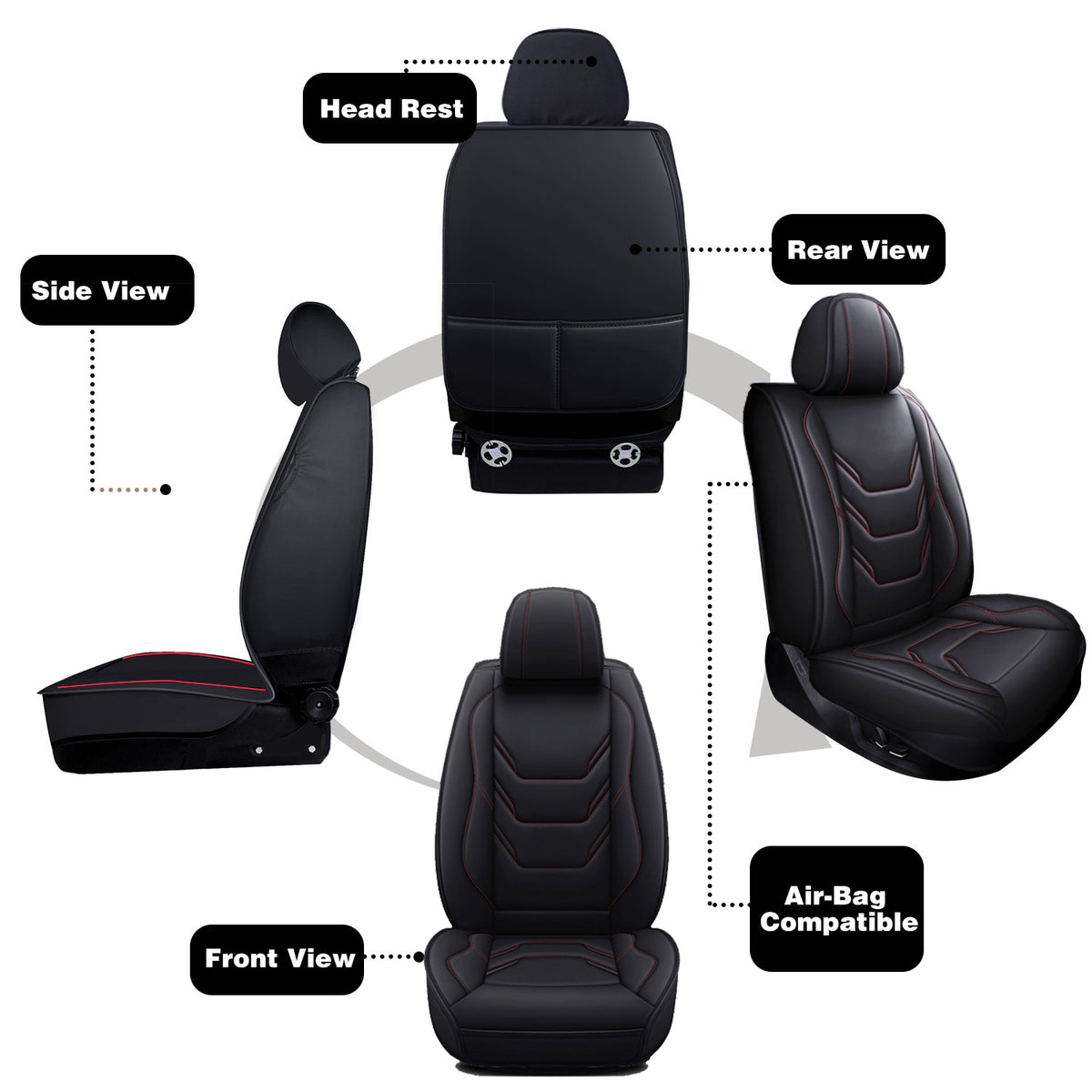 Foneso universal leather car seat covers, view 8