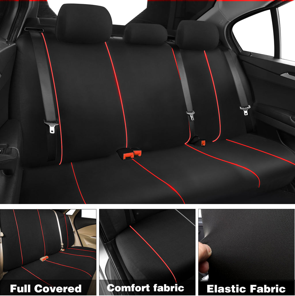 Universal Car Seat Covers Full Set Breathable Fabric Polyester Accessories for Auto Sedans Vans Trucks