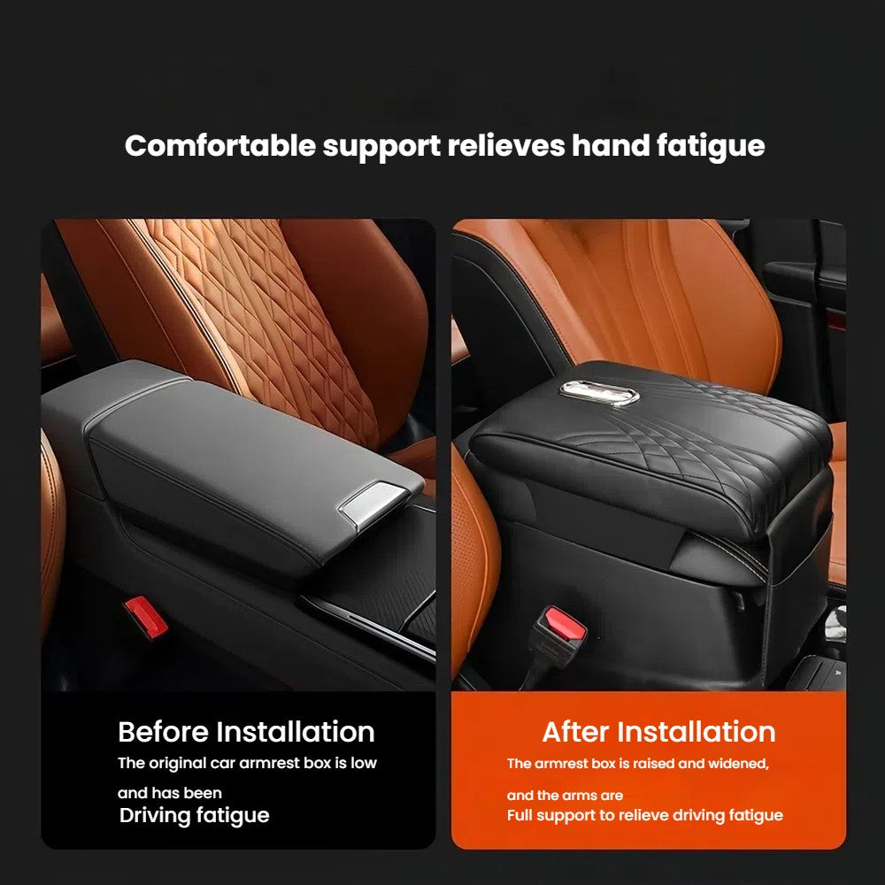 Car Center Console Cover, Armrest Pad with Tissue Box Slot Universal fit