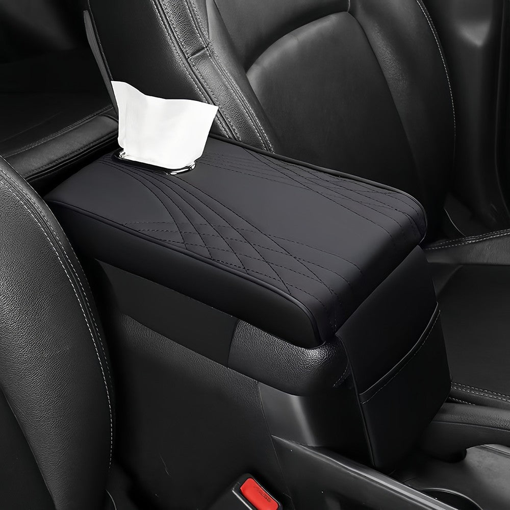 Car Center Console Cover, Armrest Pad with Tissue Box Slot Universal fit