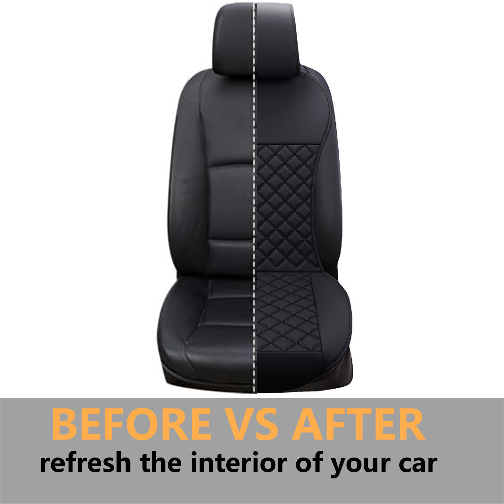 Universal Car Seat Covers 2 front seats Nappa Leather Accessories for Auto Sedans Vans Trucks
