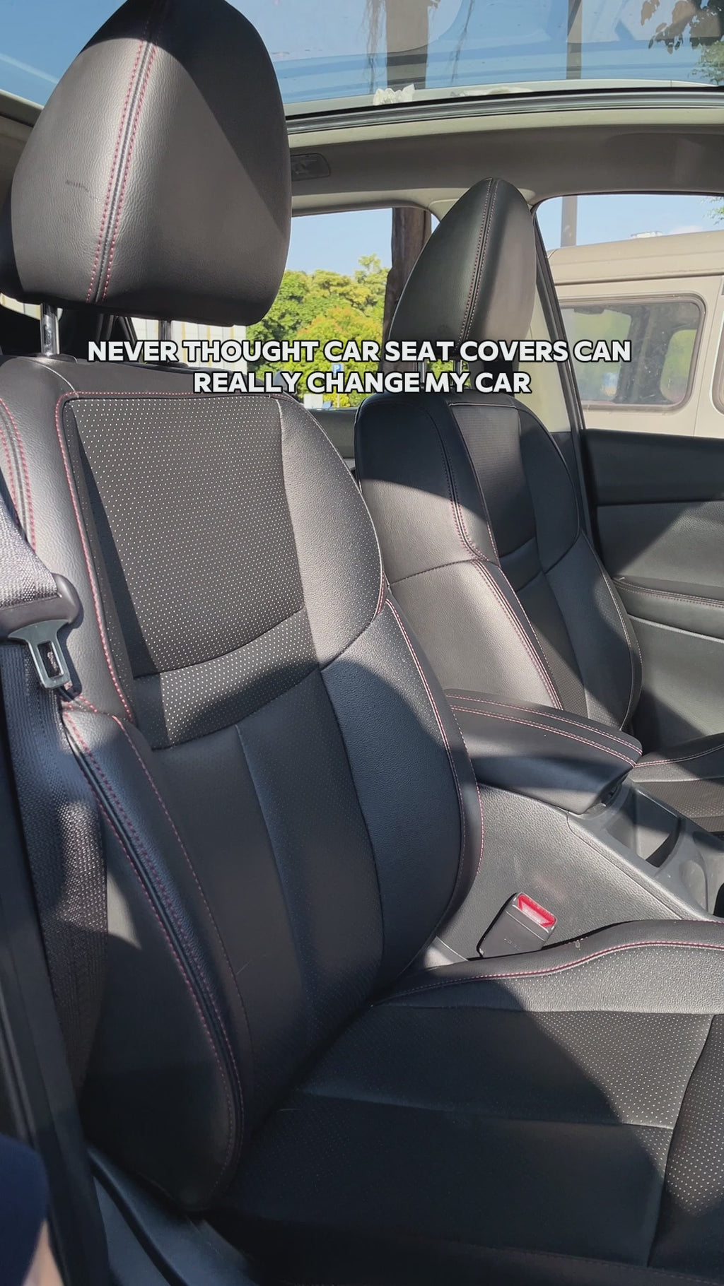 Universal Leather Car Seat Covers with Headrest ,Airbag Compatible, Nappa Leather Water Resistant Automotive Accessories for Suvs Seden Pick-up Truck