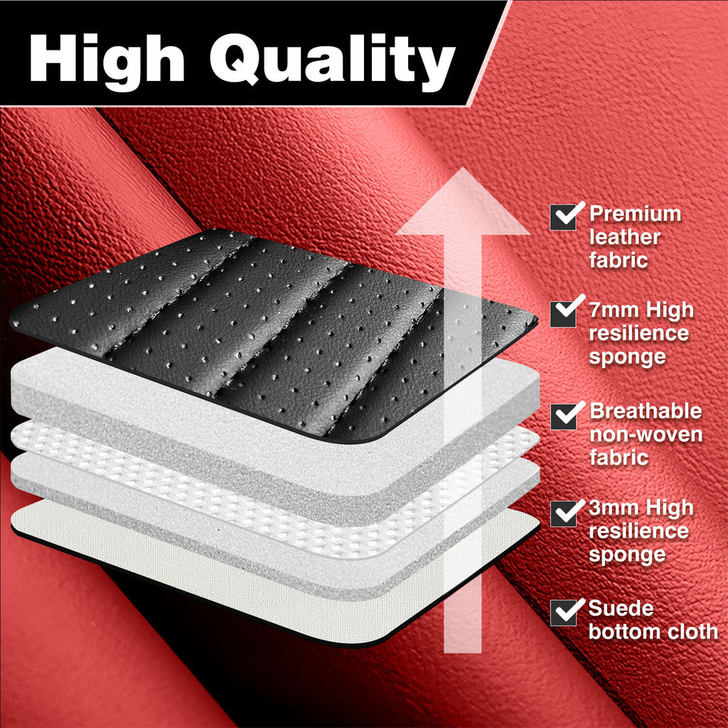 Universal Leather Car Seat Covers Full Set 5 Seats, Airbag Compatible, Breathable Automotive Accessories for Sedans Cars