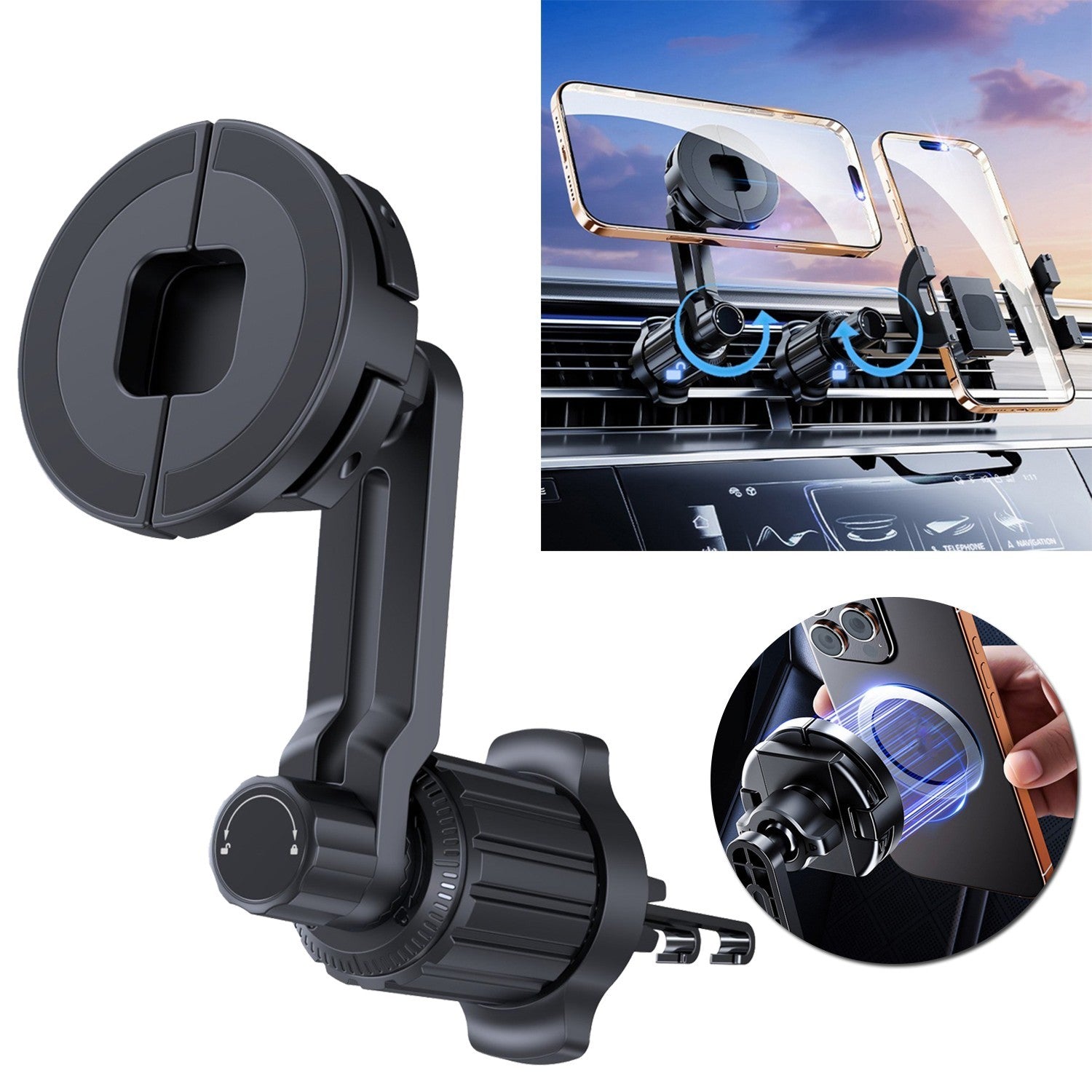Universal Magnetic Phone Holders Car Air Vent Phone Mount for iPhone Android