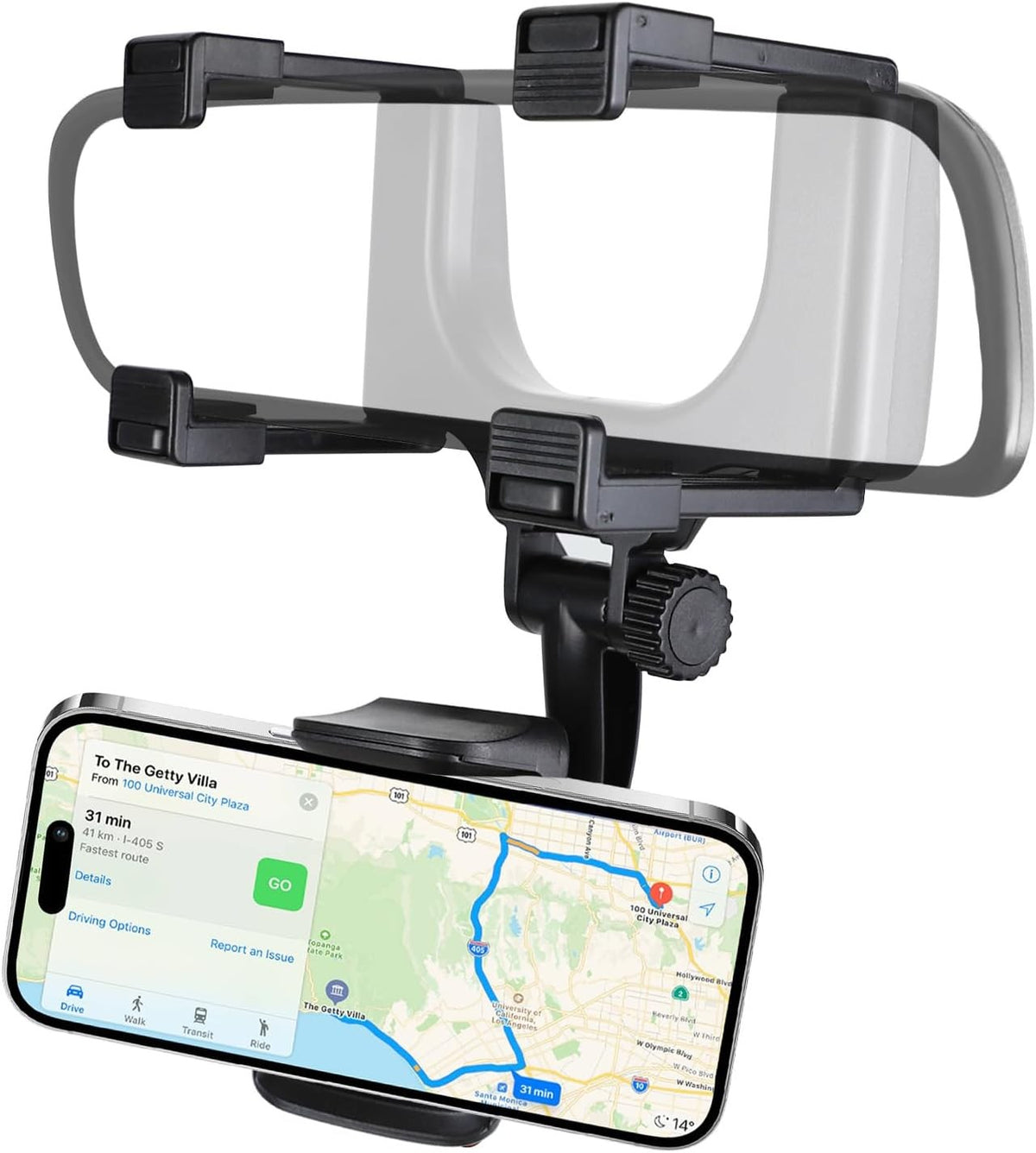 Phone Mount Car 360°Rotatable and Retractable Car Phone Holder Rearview Mirror