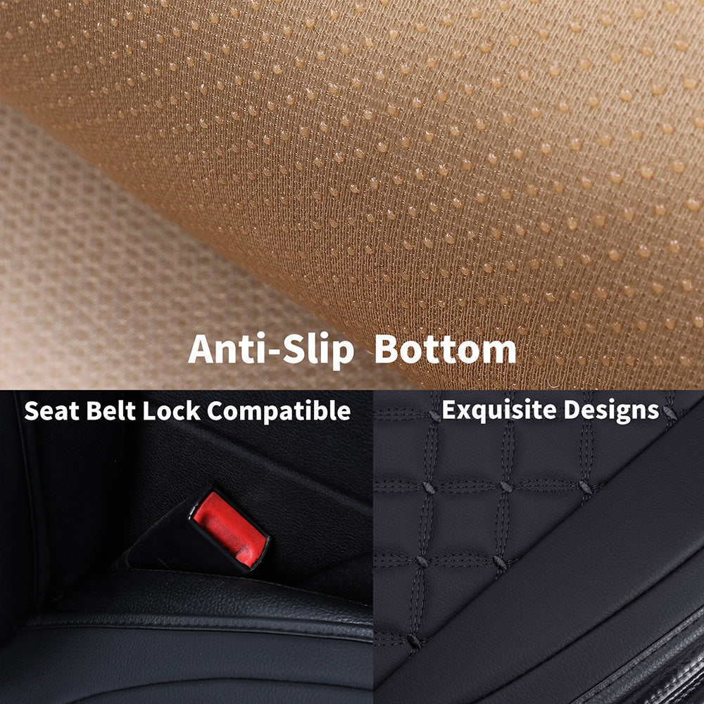 Universal Car Seat Covers 2 front seats Nappa Leather Accessories for Auto Sedans Vans Trucks
